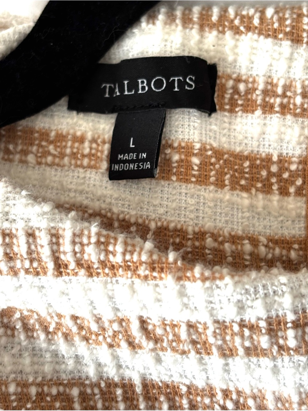Talbots Sunset Stripe Button Detail Funnel Neck Shell Size Large - Picture 3 of 4